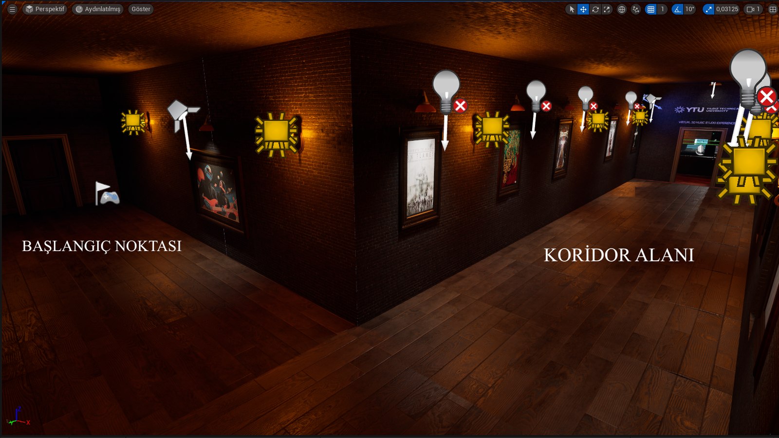 Şekil 27 — the experience's starting point and the corridor leading into the control room