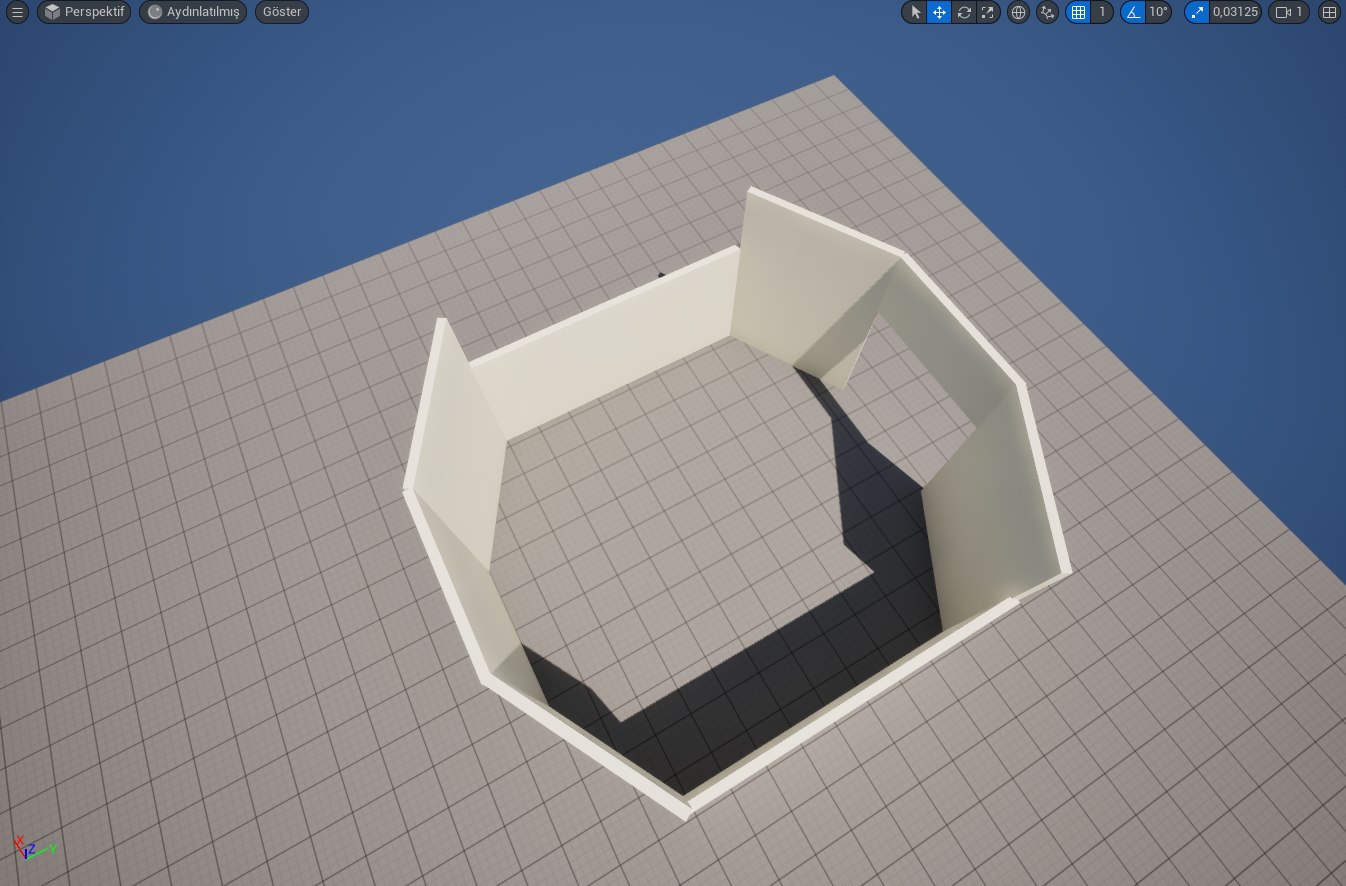 Şekil 20 — blocking out the octagonal room shape